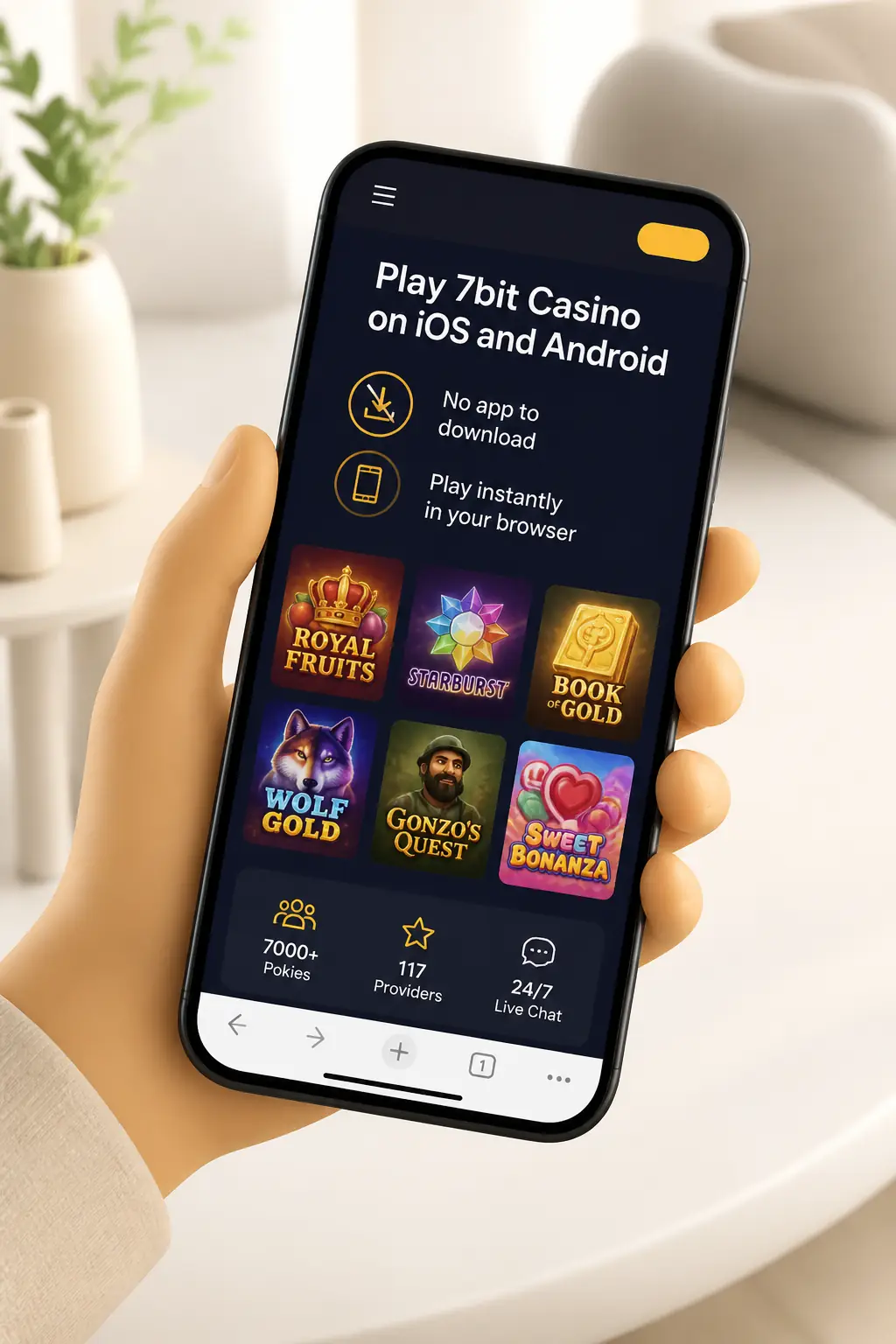 7bit Casino Mobile: Play on iOS and Android visual guide for 7bit Casino